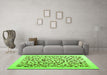 Machine Washable Solid Green Modern Area Rugs in a Living Room,, wshcon2638grn