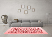 Machine Washable Solid Red Modern Rug, wshcon2638red