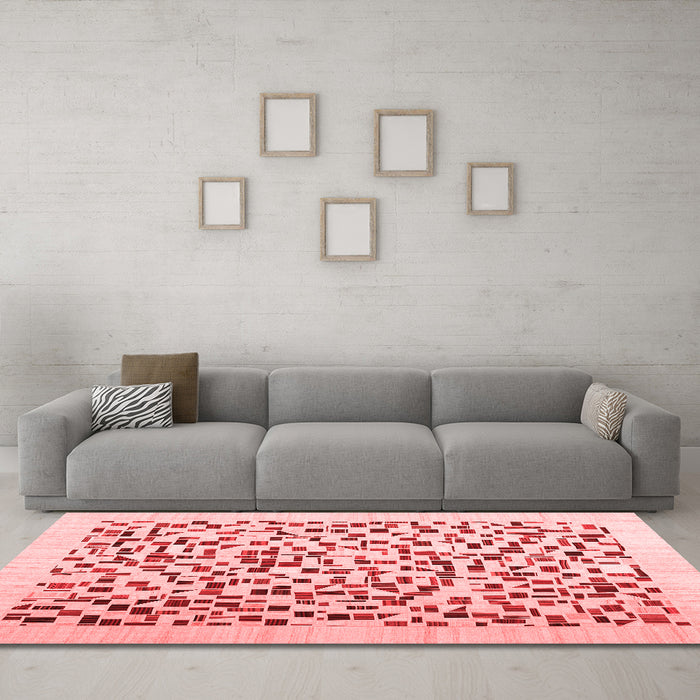 Modern Red Washable Rugs