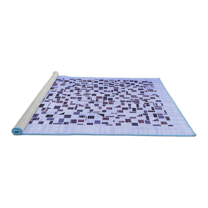 Sideview of Machine Washable Solid Blue Modern Rug, wshcon2638blu