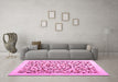 Machine Washable Solid Pink Modern Rug in a Living Room, wshcon2638pnk