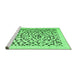 Sideview of Machine Washable Solid Emerald Green Modern Area Rugs, wshcon2638emgrn