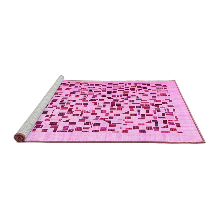 Sideview of Machine Washable Solid Pink Modern Rug, wshcon2638pnk