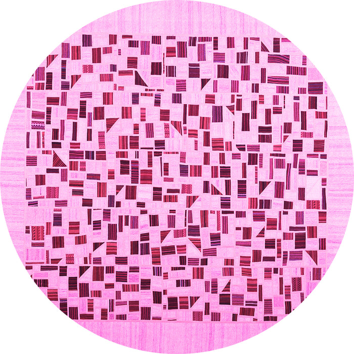 Round Solid Pink Modern Rug, con2638pnk