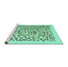 Sideview of Machine Washable Solid Turquoise Modern Area Rugs, wshcon2638turq