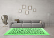 Machine Washable Solid Emerald Green Modern Area Rugs in a Living Room,, wshcon2638emgrn