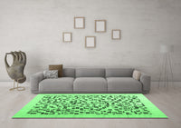 Machine Washable Solid Emerald Green Modern Rug, wshcon2638emgrn