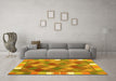 Machine Washable Southwestern Yellow Country Rug in a Living Room, wshcon2639yw