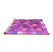 Sideview of Machine Washable Southwestern Purple Country Area Rugs, wshcon2639pur