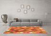 Machine Washable Southwestern Orange Country Area Rugs in a Living Room, wshcon2639org