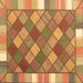 Square Machine Washable Southwestern Brown Country Rug, wshcon2639brn