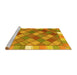 Sideview of Machine Washable Southwestern Yellow Country Rug, wshcon2639yw