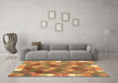 Machine Washable Southwestern Brown Country Rug in a Living Room,, wshcon2639brn