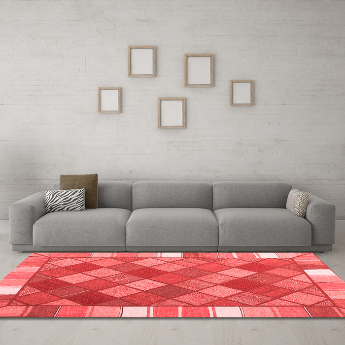 Country Red Washable Rugs