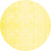 Round Solid Yellow Modern Rug, con263yw