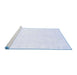 Sideview of Machine Washable Solid Blue Modern Rug, wshcon263blu