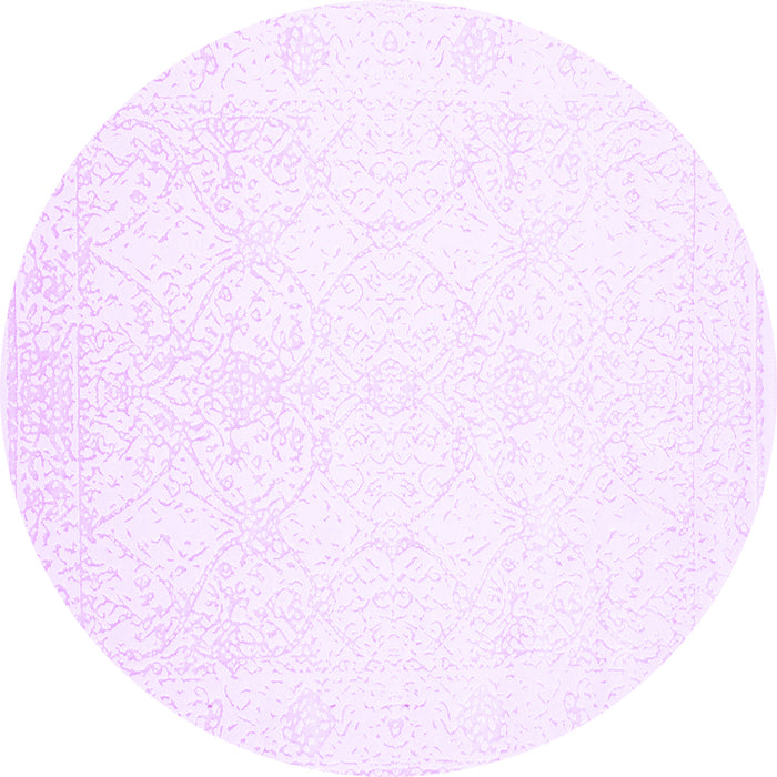 Round Solid Purple Modern Rug, con263pur