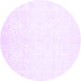 Round Solid Purple Modern Rug, con263pur