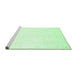 Sideview of Machine Washable Solid Emerald Green Modern Area Rugs, wshcon263emgrn