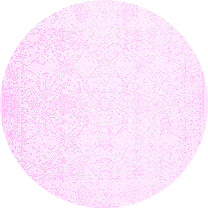 Round Solid Pink Modern Rug, con263pnk