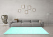 Machine Washable Solid Turquoise Modern Area Rugs in a Living Room,, wshcon263turq