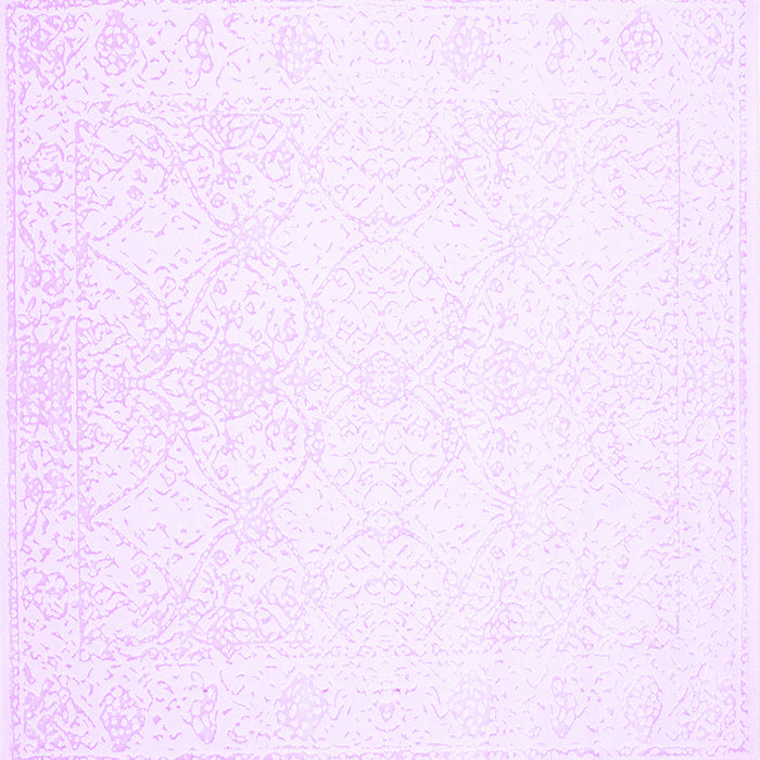 Square Machine Washable Solid Purple Modern Area Rugs, wshcon263pur