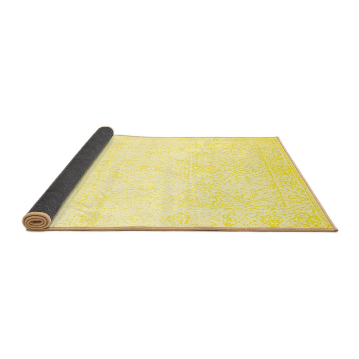 Sideview of Solid Yellow Modern Rug, con263yw
