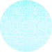 Round Solid Light Blue Modern Rug, con263lblu