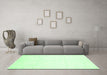 Machine Washable Solid Green Modern Area Rugs in a Living Room,, wshcon263grn
