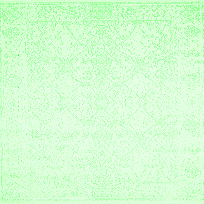 Round Machine Washable Solid Green Modern Area Rugs, wshcon263grn