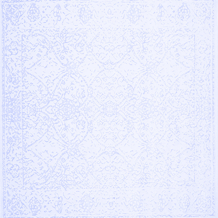 Square Machine Washable Solid Blue Modern Rug, wshcon263blu