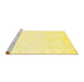 Sideview of Machine Washable Solid Yellow Modern Rug, wshcon263yw