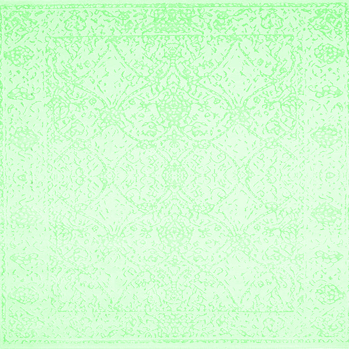 Square Machine Washable Solid Emerald Green Modern Area Rugs, wshcon263emgrn