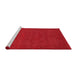 Serging Thickness of Machine Washable Contemporary Red Rug, wshcon264