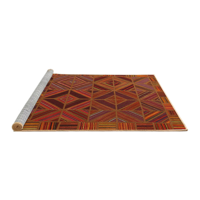 Serging Thickness of Machine Washable Contemporary Mahogany Brown Rug, wshcon2640