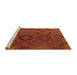 Serging Thickness of Machine Washable Contemporary Mahogany Brown Rug, wshcon2640