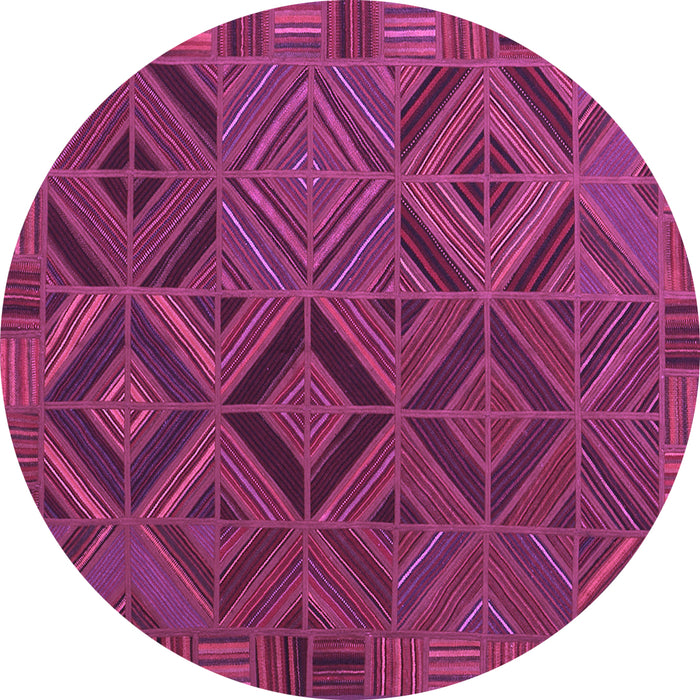 Round Machine Washable Southwestern Purple Country Area Rugs, wshcon2640pur
