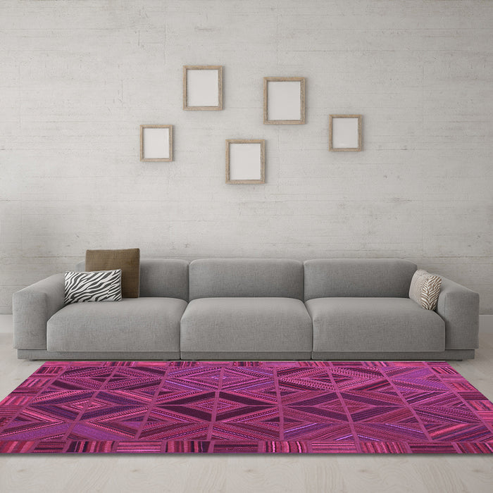 Machine Washable Southwestern Purple Country Area Rugs in a Living Room, wshcon2640pur