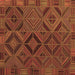 Square Machine Washable Southwestern Brown Country Rug, wshcon2640brn