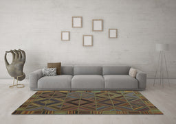 Machine Washable Southwestern Light Blue Country Rug in a Living Room, wshcon2640lblu