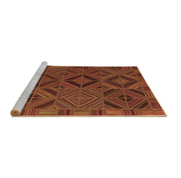 Sideview of Machine Washable Southwestern Brown Country Rug, wshcon2640brn