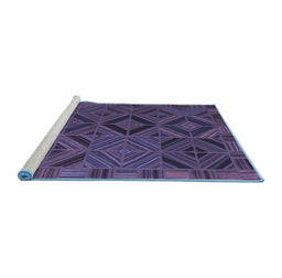 Sideview of Machine Washable Southwestern Blue Country Rug, wshcon2640blu