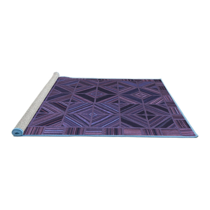 Sideview of Machine Washable Southwestern Blue Country Rug, wshcon2640blu