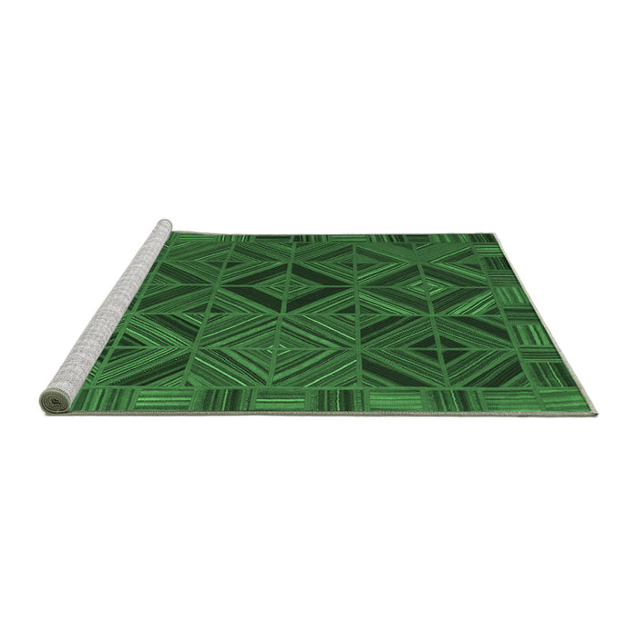 Sideview of Machine Washable Southwestern Emerald Green Country Area Rugs, wshcon2640emgrn