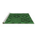 Sideview of Machine Washable Southwestern Emerald Green Country Area Rugs, wshcon2640emgrn