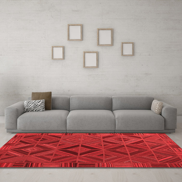 Country Red Washable Rugs