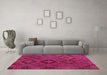 Machine Washable Southwestern Pink Country Rug in a Living Room, wshcon2640pnk