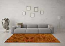 Machine Washable Southwestern Yellow Country Rug in a Living Room, wshcon2640yw