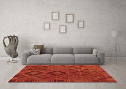 Machine Washable Southwestern Orange Country Area Rugs in a Living Room, wshcon2640org