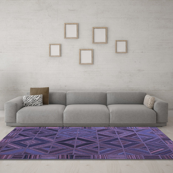 Machine Washable Southwestern Blue Country Rug in a Living Room, wshcon2640blu